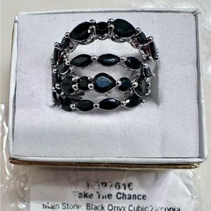 Bomb party ring black onyx